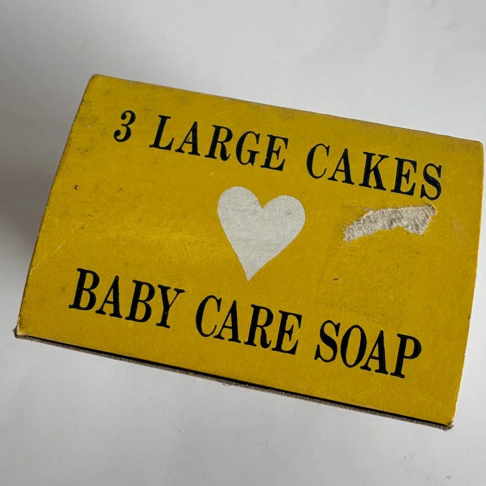 Vintage Rexall Baby Care Soap 3 Large Cakes Pure Castile Soap Original Box